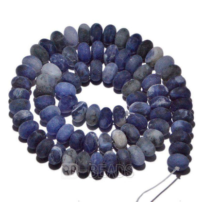 gem semiprecious Natural Rondelle Blue Sodalite Beads, Smooth Matte and Faceted , Disk Stone Loose 4x6mm 5x8mm Jewelry beads, 15.5” str 