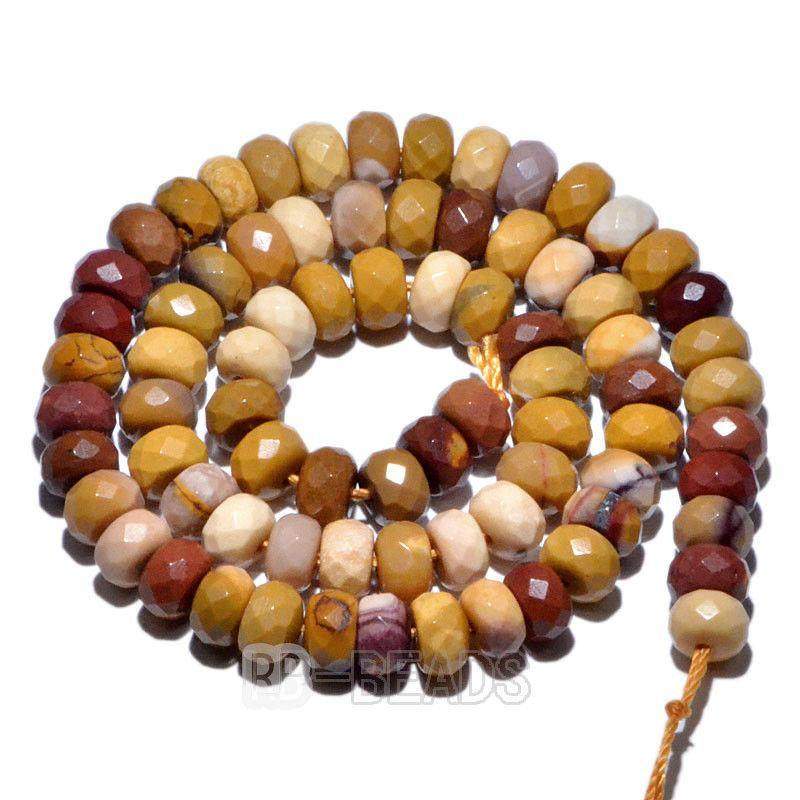 gem semiprecious Natural Rondelle Disk Moukaite Beads, Smooth Matte and Faceted Stone Beads,  Loose 4x6mm 5x8mm Jewelry beads, 15.5'' strand 