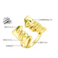 Gold Face to Face Kiss Couple Ring, 925 Sterling Silver 