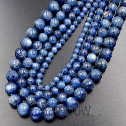 Grade A Natural Kyanite Blue Beads, Round Gemstone , 4-10mm 15.5'' strand 