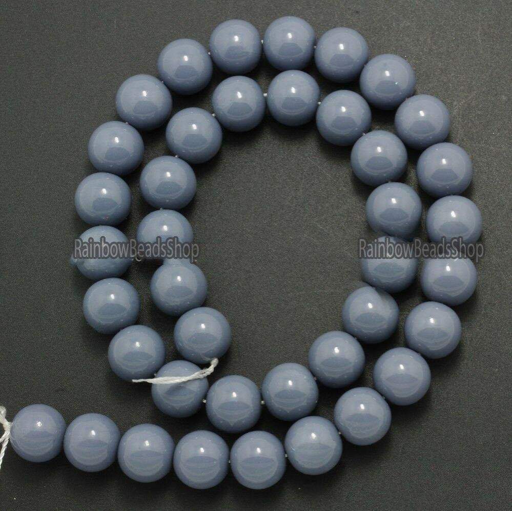 Gray Coated Czech Glass Pearl Smooth Round Beads,  4-16mm 