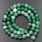 Green Banded Stripe Agate banded Beads, 6-10mm Round, 15.5 inch strand 