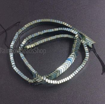 Green V Shape Arrowheaded Hematite  Beads, 2x4x6mm 16'' strand 