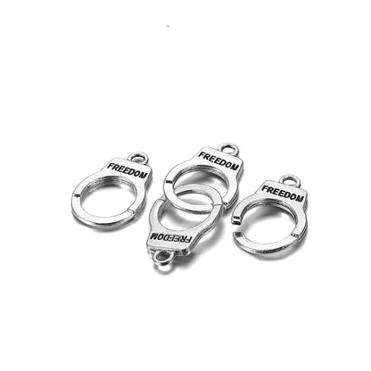 Handcuffs Style Charms Clasps, 10 set 