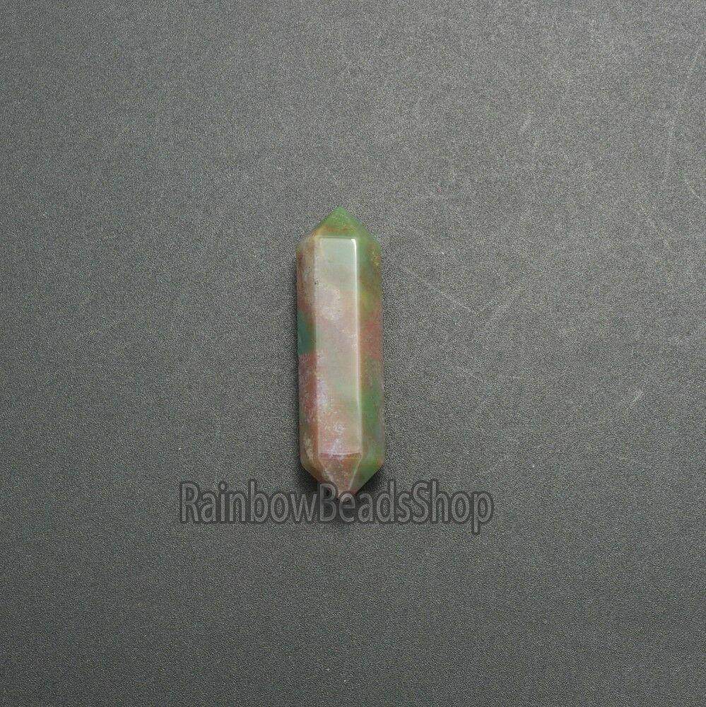 Indian Agate Double Terminated Hexagonal Wand,  Healing Crystal Stone 