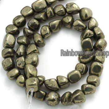 Iron pyrite freeformed nugget stone natural beads, 3x5mm 4x6mm 8x10mm 10x12mm loose spacer jewelry gemstone bead, 15.5'' strand 