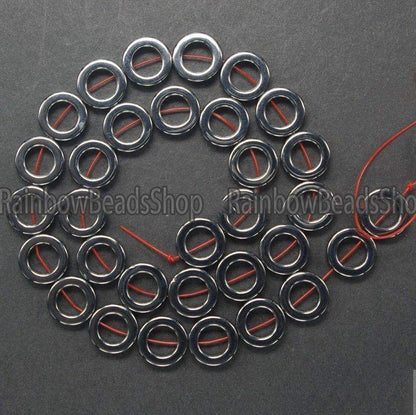 Jet Black Ring Hematite Beads, 3x8 3x10 4x12 4x14 4x16 4x27 mm 