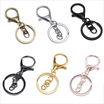 Keychain Ring with Key Ring with Lobster Clasp, 5pcs 