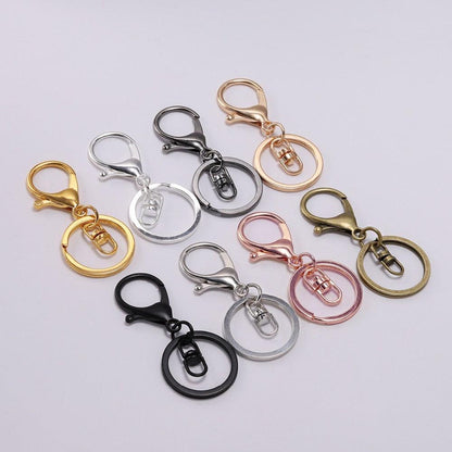 Keychain Ring with Key Ring with Lobster Clasp, 5pcs 