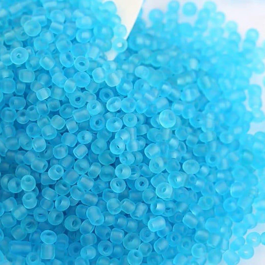 Light Blue Matte Miyuki Delica Seed Beads, Frosted preciosa 2mm 12/0 glass round Austria toho beads, 1000pcs 