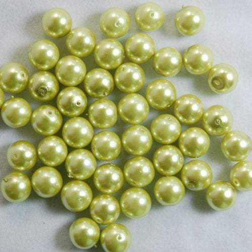 Light green Czech Glass Pearl Round Beads, 100pcs - 3mm 4mm 6mm 8mm 10mm 12mm 14mm, Opaqu loose beads For jewelry making and beading 
