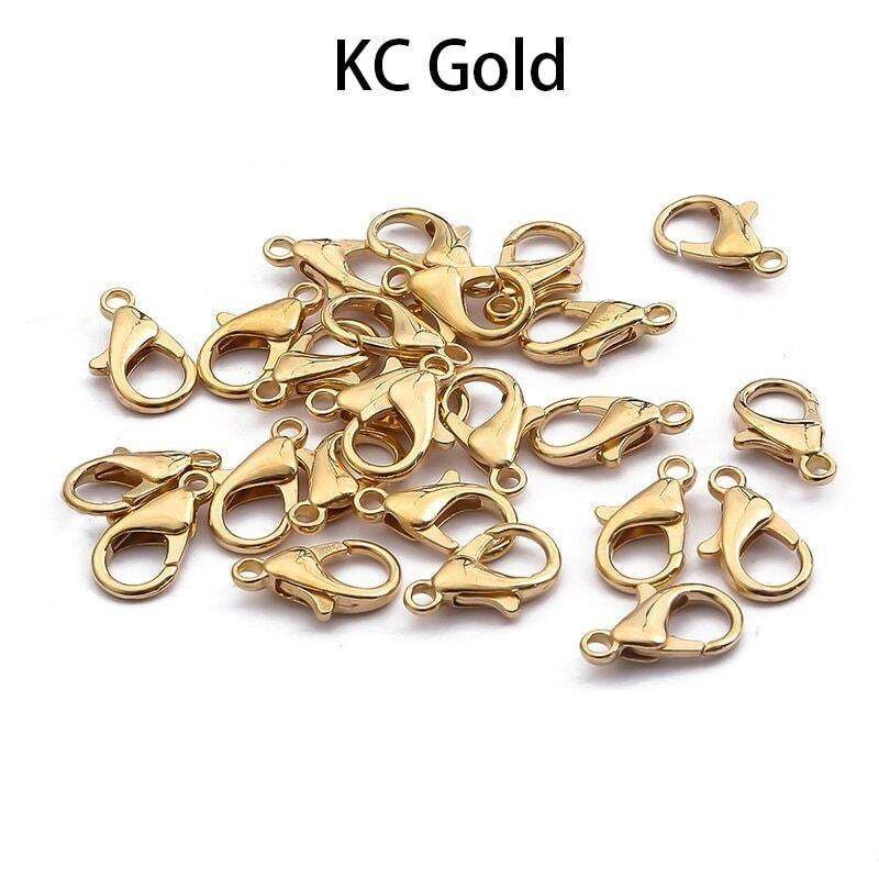Lobster Clasp 50pcs, 5-21mm Gold Silver Black 