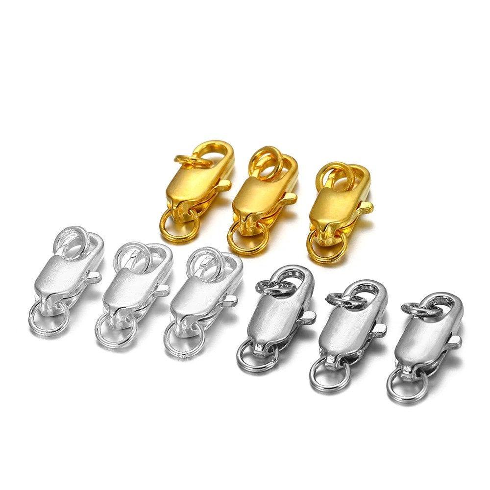 Lobster Claw Clasp with Open Jump Ring, 30pcs Gold Silver Black 