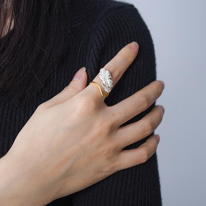 Long Goose Feather Ring 