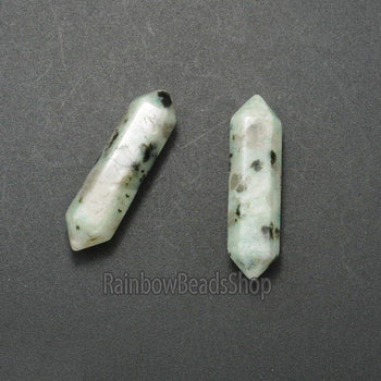 Lotus (kiwi) jasper gemstone wand double chakra Healing crystal hexagonal Stone 