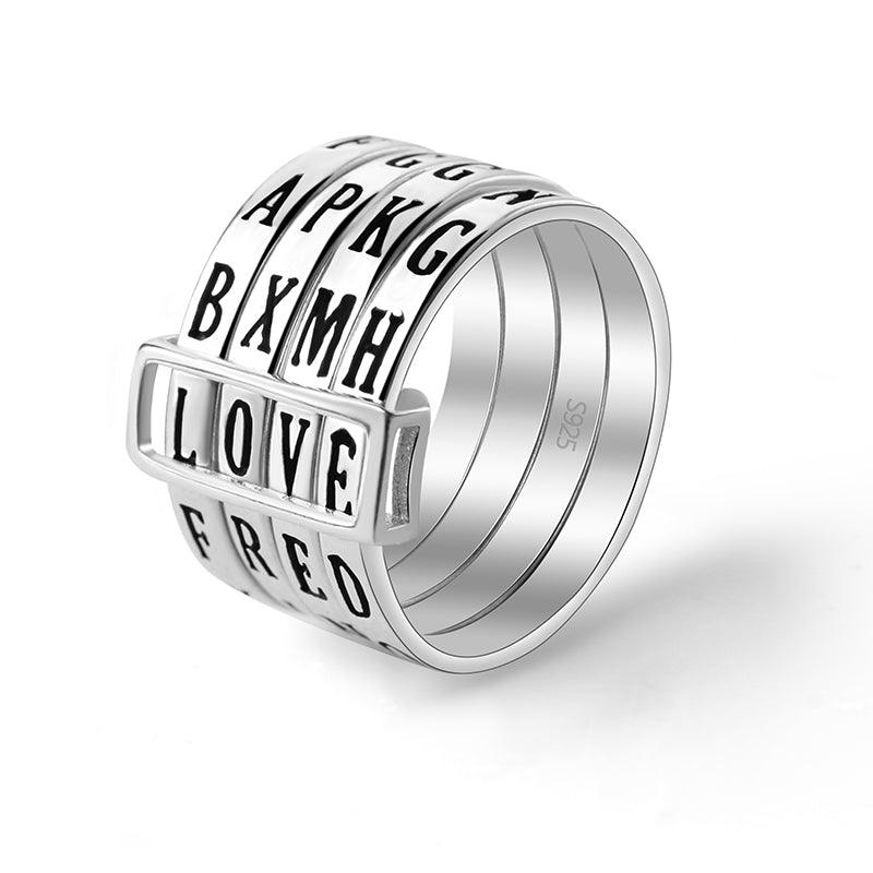 Lovely words ring, 925 Sterling Silver 