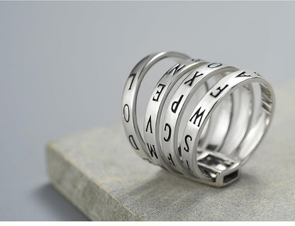 Lovely words ring, 925 Sterling Silver 