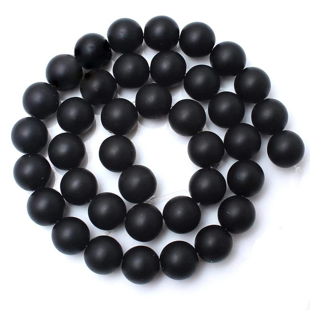Black Round Beads - 8mm