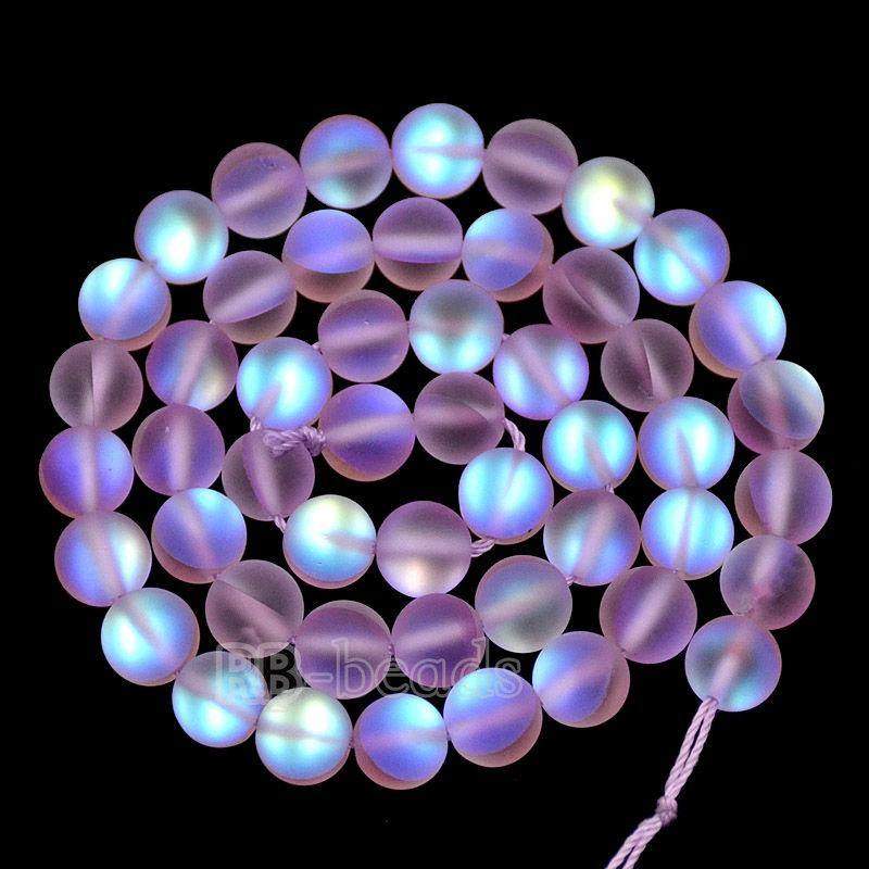 Matte Frosted Lhite Amethyst Mystic Aura Quartz Beads Jewelry Inside AB Beads, Holographic loose Rainbow Crystal  Quartz 6mm 8mm 10mm 12mm 