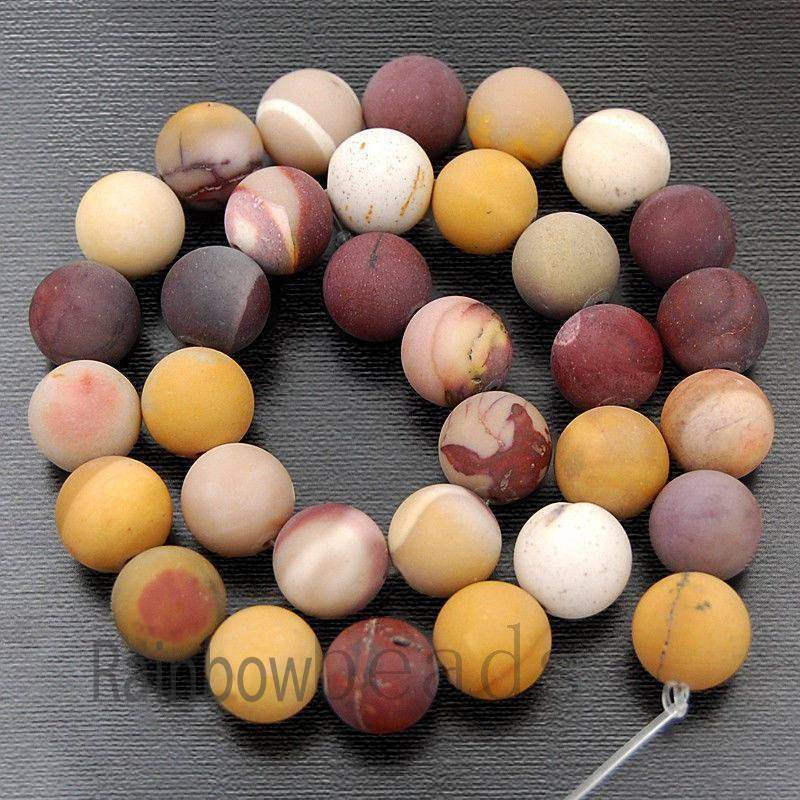 Matte Moukaite Jasper beads, 4-12mm Round Gemstone, 15.5'' strand 