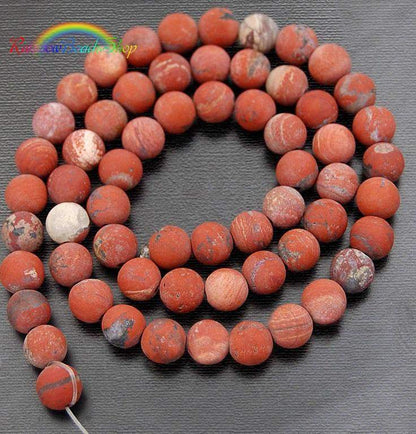 Matte Red Jasper Beads, Frosted stone 15.5 Full Strand,  4- 12mm 