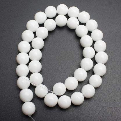 Matte White Onyx Alabaster beads, Round, size 4-12mm. 15.5 inch strand 