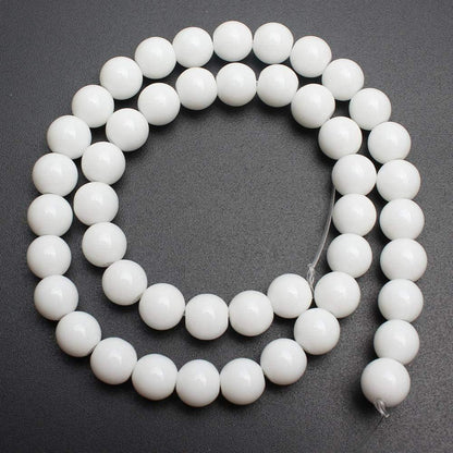 Matte White Onyx Alabaster beads, Round, size 4-12mm. 15.5 inch strand 