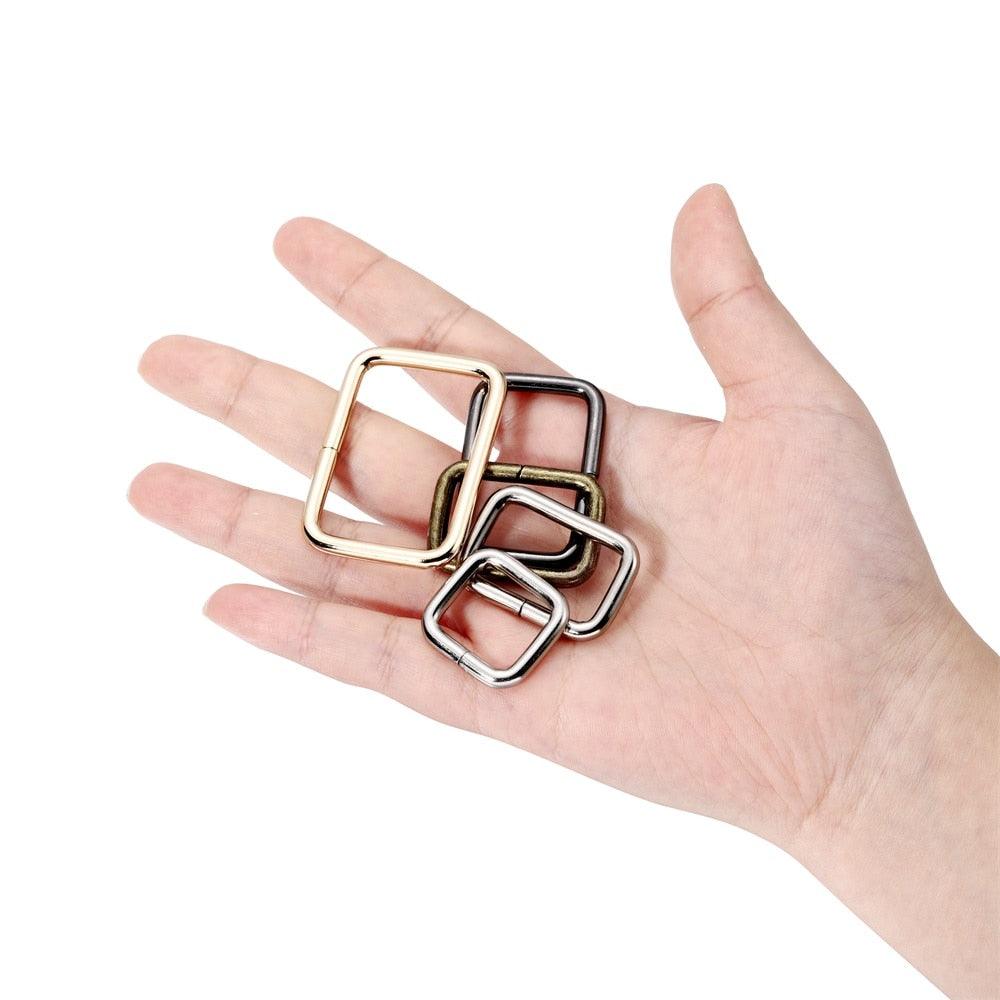 Metal Chain Carabiner Keychain Clasps, Square 