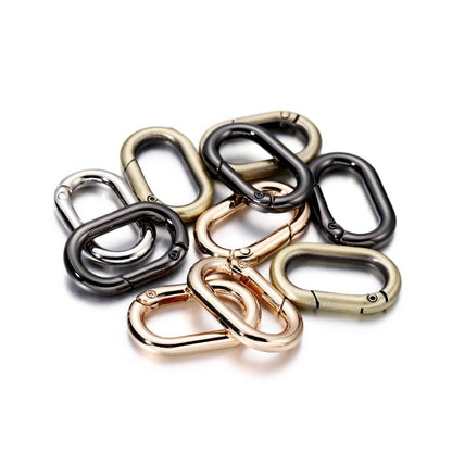 Metal Keychain Carabiner Clasps, Oval 