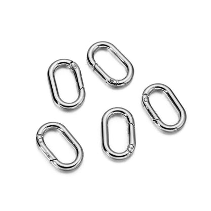 Metal Keychain Carabiner Clasps, Oval 