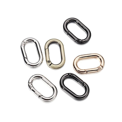 Metal Keychain Carabiner Clasps, Oval 