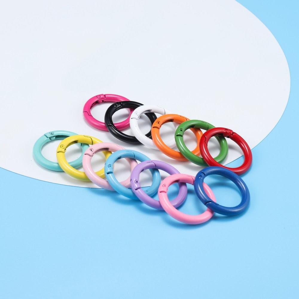 Metal Openable Round Carabiner Keychain Clasps, Multicolor 