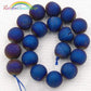 Metallic Royal Blue Agate Druzy Beads, Round 6-16mm, 15.5' inch strand 