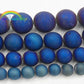 Metallic Royal Blue Agate Druzy Beads, Round 6-16mm, 15.5' inch strand 