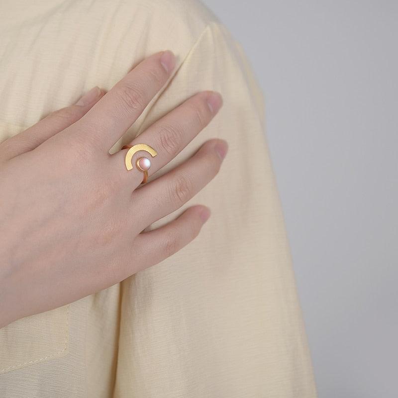 Minimalism Moonstone Ring, 18K Gold 