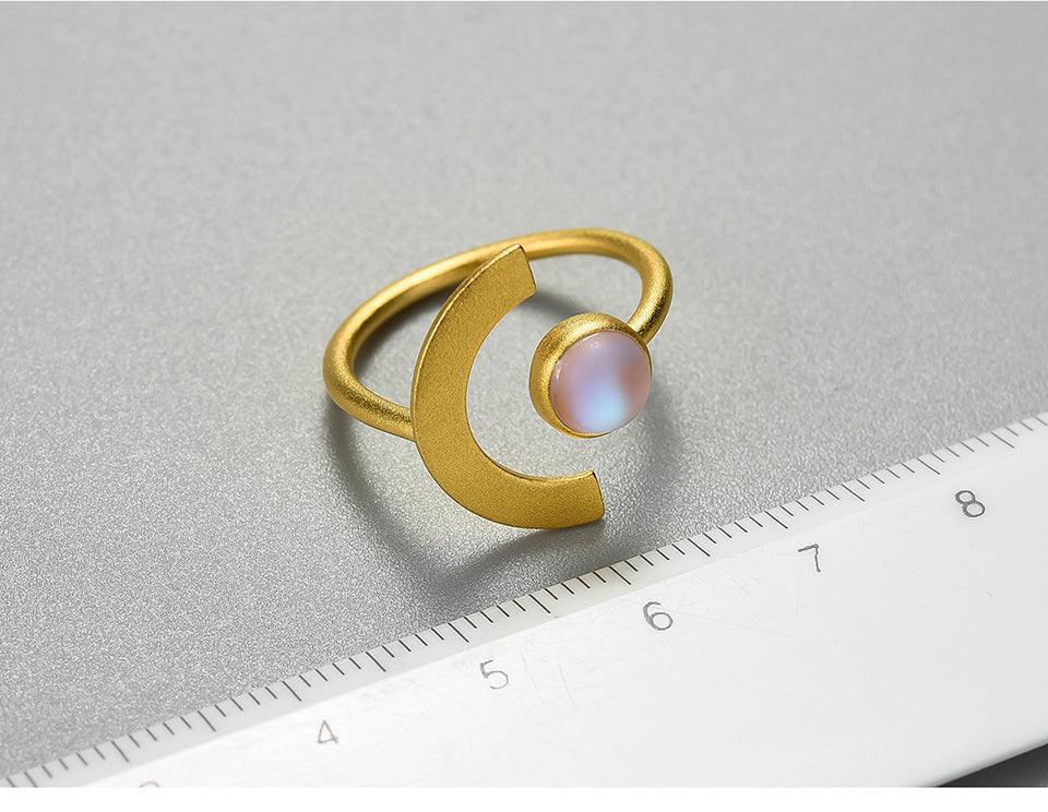 Minimalism Moonstone Ring, 18K Gold 