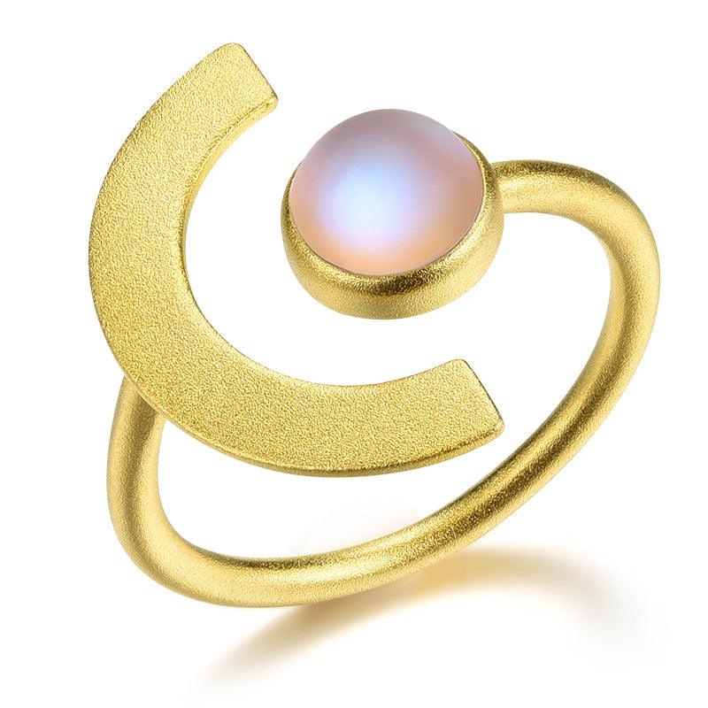 Minimalism Moonstone Ring, 18K Gold 