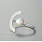 Minimalism Moonstone Ring, 925 Sterling Silver 