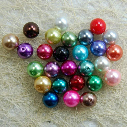 Mixed Czech Glass Pearl Round Beads, 100pcs for all size - 3mm 4mm 6mm 8mm 10mm 12mm 14mm, Opaqu loose beads For jewelry making and beading 