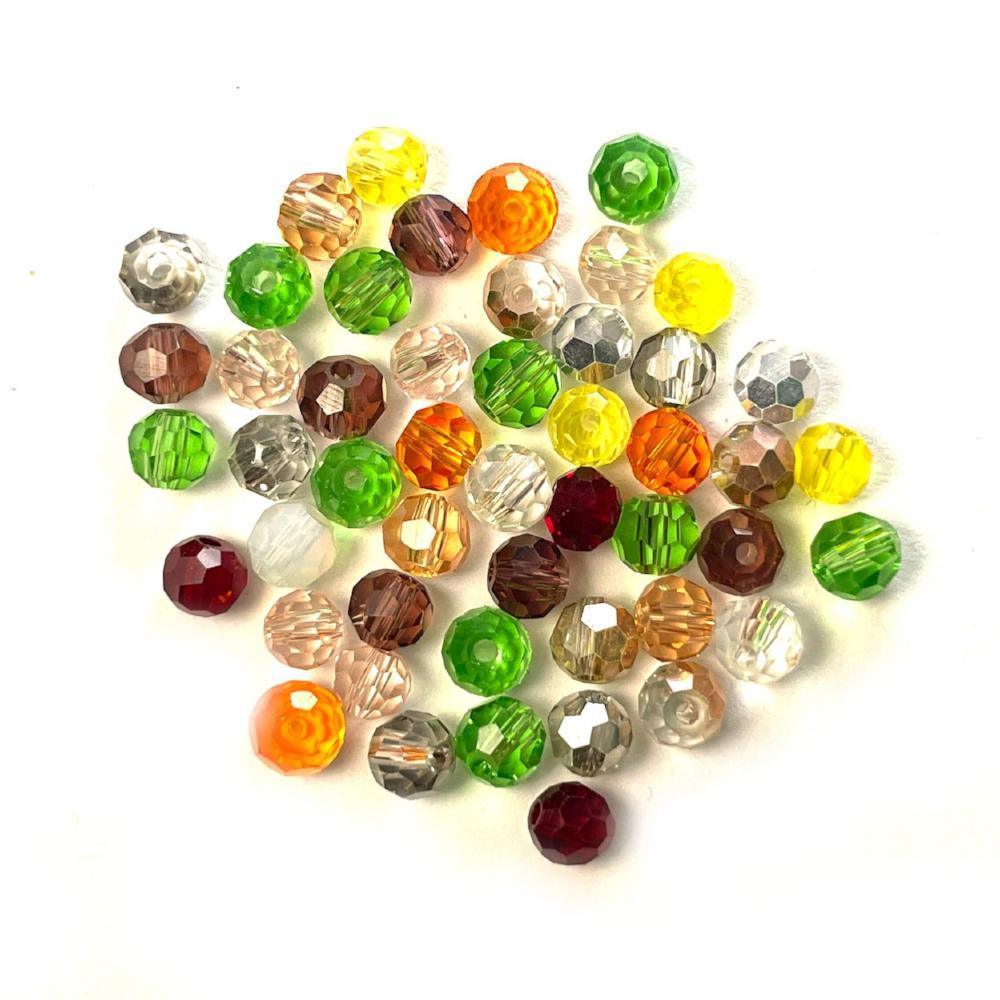 Mixed Topaz Czech Crystal 4mm Faceted Round Loose Beads, 100 pcs For Bracelet Necklace Jewelry Making 