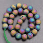Multicolor Druzy Agate Beads, Round Gemstone Beads 6-14mm 