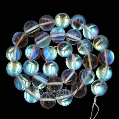 Mystic Aura Quartz AB Beads, Jewelry Holographic Crystal Beads, loose Rainbow Quartz Beads 6mm 8mm 10mm 12mm beads 