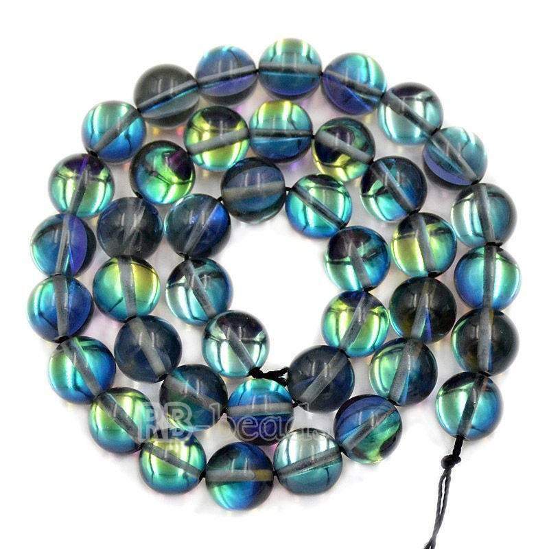 Mystic Gray Aura Quartz Beads loose Holographic Quartz  Beads, Jewelry  Rainbow AB Beads 6mm 8mm 10mm 12mm beads 