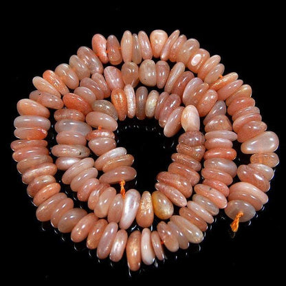 Natural Aventurine beads (Sunstone) Freeform Rondelle, 3-5x8-13mm 