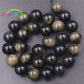 Natural Black Golden Obsidian beads, Round Gemstone, 4-18mm, 15.5''' strand 