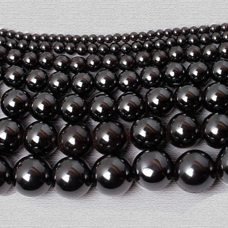 Natural Black Hematite Beads, Magnetic, Round, 15.5 inch strand 