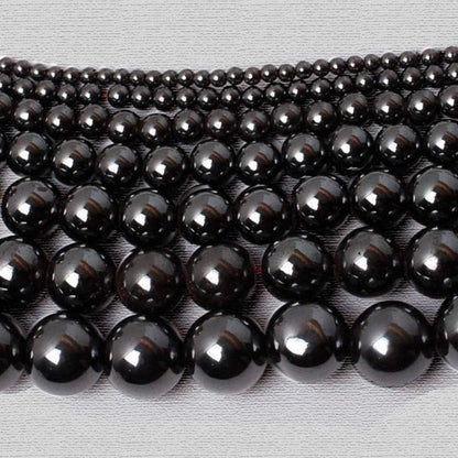 Natural Black Hematite Beads, Magnetic, Round, 15.5 inch strand 