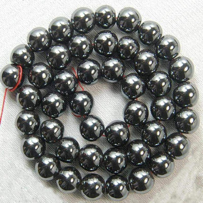 Natural Black Hematite Beads,  Round, 2-12mm, 15.5'' strand 