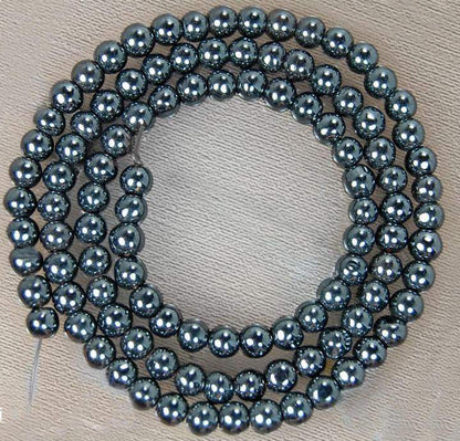 Natural Black Hematite Beads,  Round, 2-12mm, 15.5'' strand 