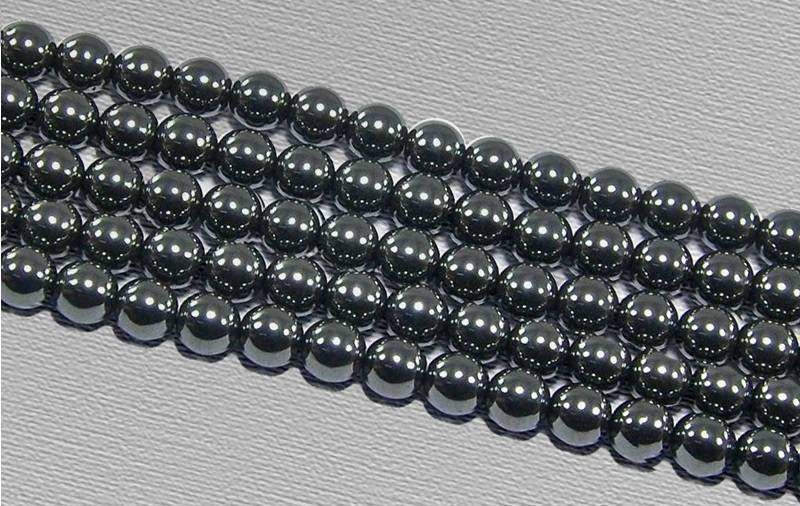 Natural Black Hematite Beads,  Round, 2-12mm, 15.5'' strand 